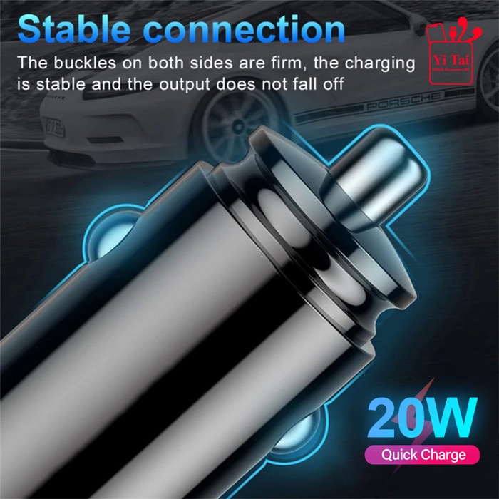 CAR CHARGER YITAI 1 PORT USB PD20W CHARGER MOBIL FAST CHARGER -CCG08 - BDC