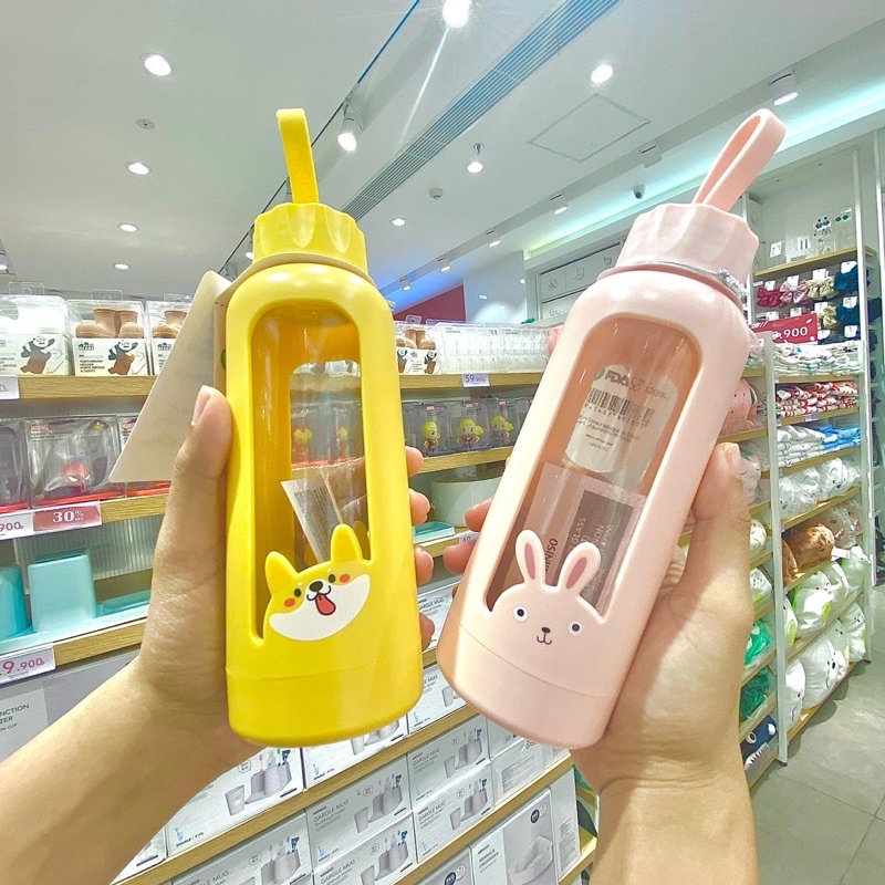 Jual Miniso Botol Minum Ml Cute Pet Series Plastic Glass Bottle