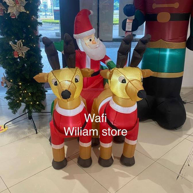 NOELLE 2 METER PATUNG BALON BONEKA SANTA CLAUS BESAR DEKORASI NATAL ERGE546T