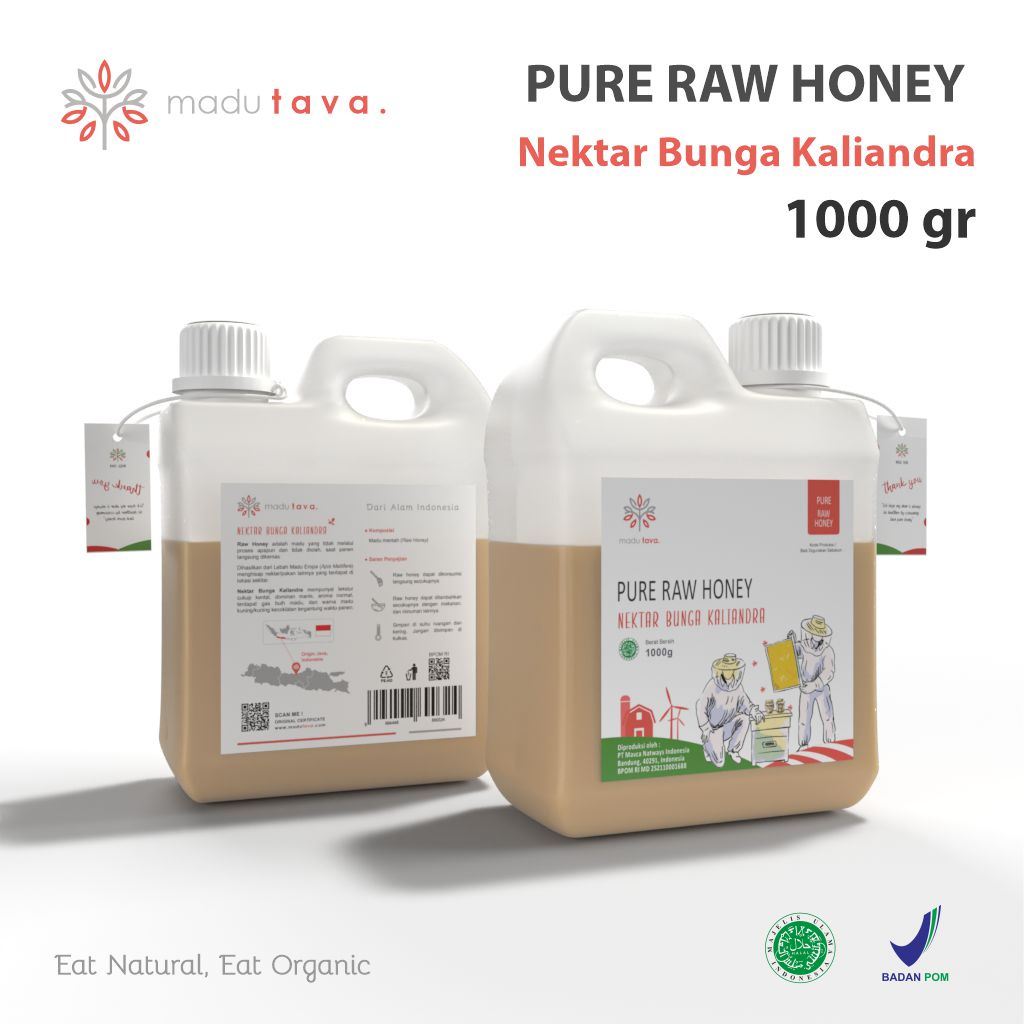 Madu Asli Murni 1kg Tava Grade A Nektar Kaliandra 100% Alami Pure Natural Raw Honey