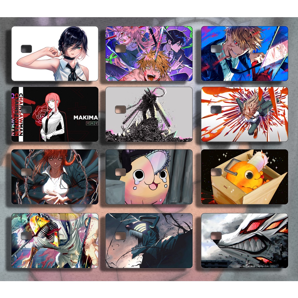 

Chainsaw Man Hologram Skin / Sticker kartu ATM Stiker Anime