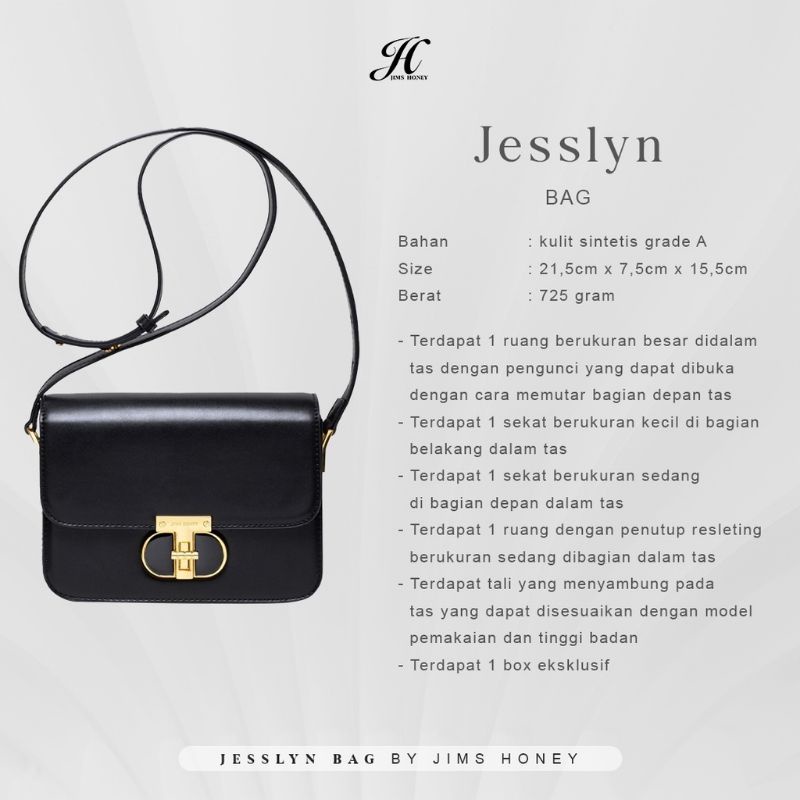 Jesslyn Bag Jims Honey Tas Slempang Wanita Murah Lucu 100% Original Free Box