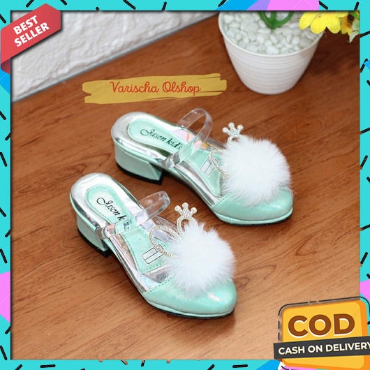 Sepatu Sandal High Heels Anak Perempuan Rajut  Sandal Anak Perempuan Party Heels 778 Ruby Bunny