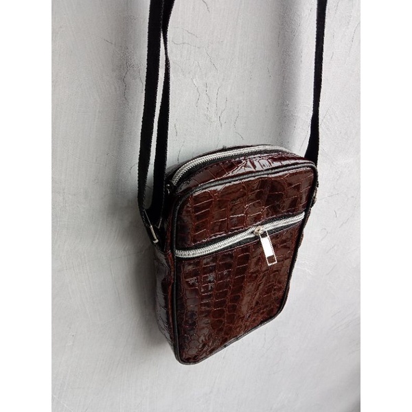 Tas selempang croco Zipper sillver TSC S Sling bag Zipper silver