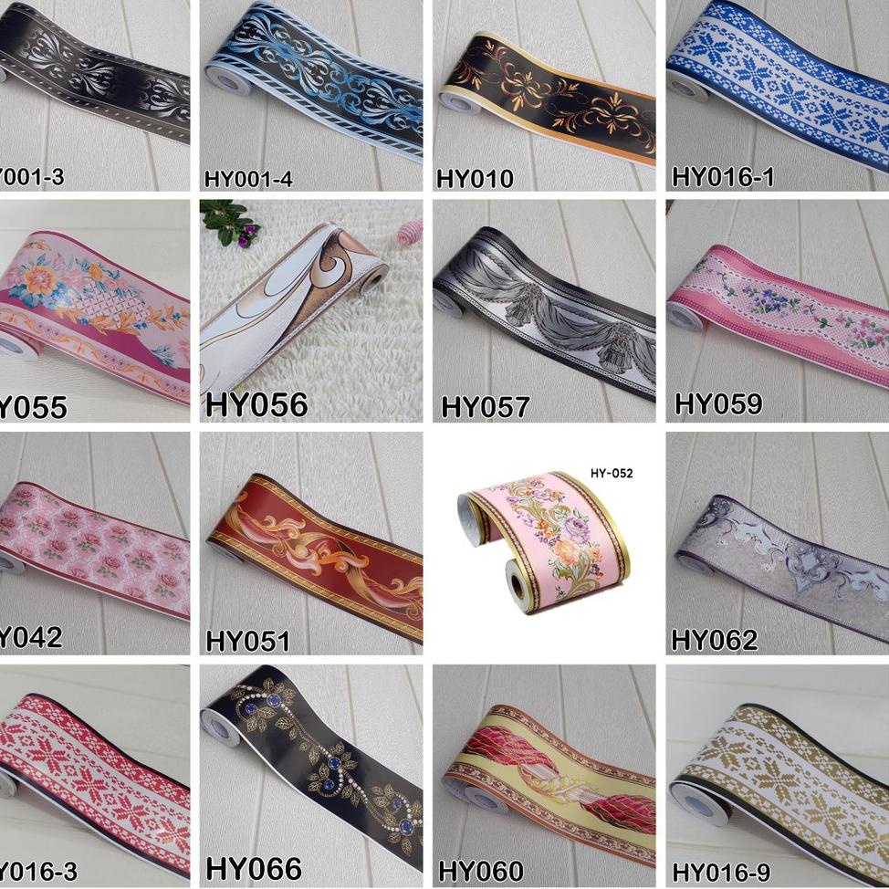 [O-Y5Y] ❤] List Border Stiker 10 meter Wall Border List Border Motif Bunga Homedekorationshop Suraba