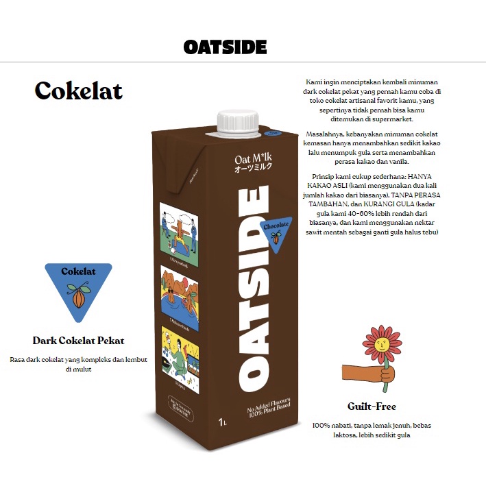 OAT MILK OATSIDE COKLAT 1L SUSU GANDUM VEGAN DAIRY LACTOSE FREE