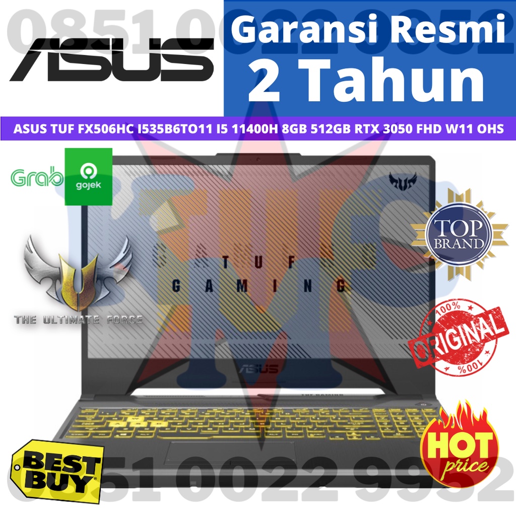 ASUS TUF FX506HC I535B6TO11 I5 11400H 8GB 512GB RTX 3050 FHD W11 OHS