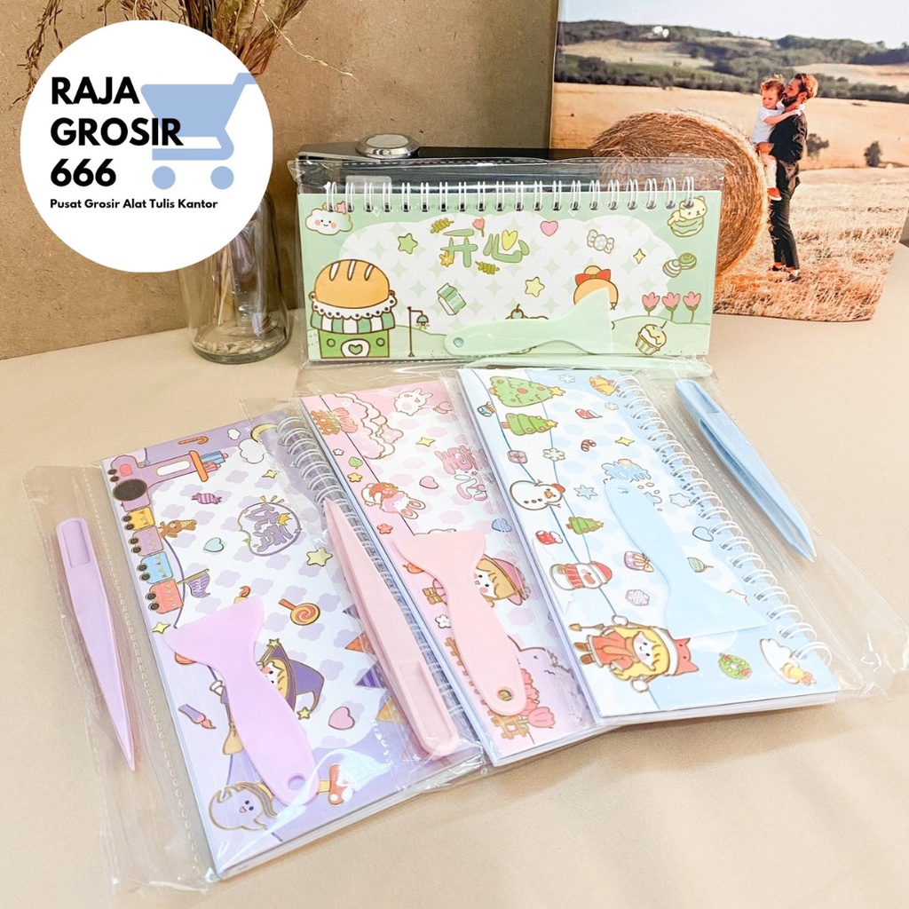 

BUKU SPIRAL SENMU ukuran 25 x 10 cm ZC-AM35 free penjepit kertas + perata TERMURAH BAGUS COD