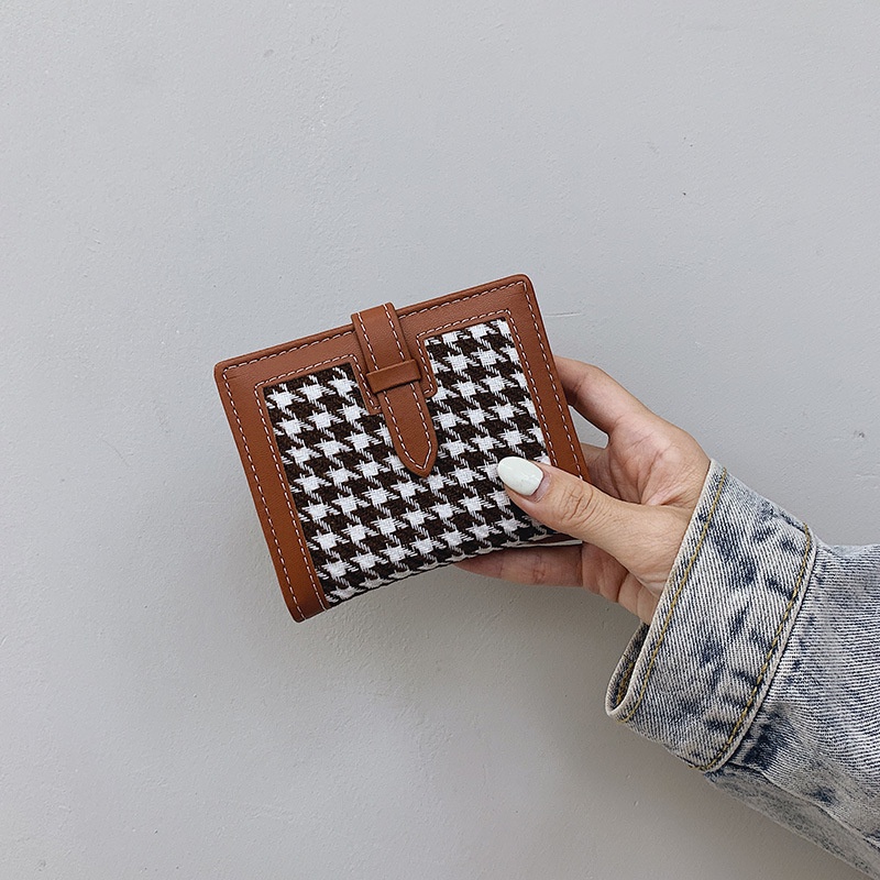 DZIRA DOMPET Lipat Motif HOUNDSTOOTH Kotak Kotak Cute Korean Style By Chikoisme NR