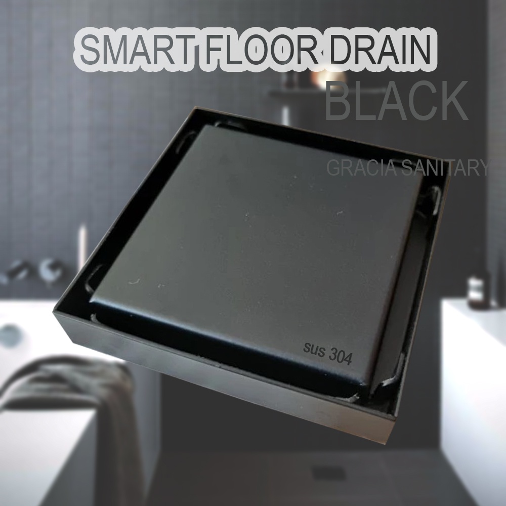 Saringan got Stainless 304 HITAM Floor drain isi keramik