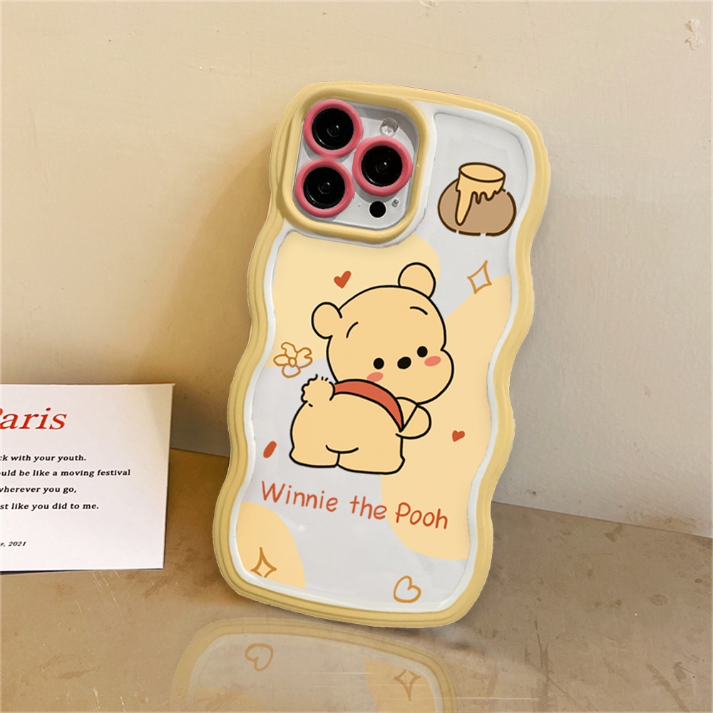 Pacha Case Anjing OPPO A17 A16 A57 2022 A77S A77 A15 A16K A54 A53 A12 A5S A7 A3S A11k A31 A52 A92 A94 A93 A37 F9 A1K A76 Winnie Bear Gambar Kartun Wave Protection Case
