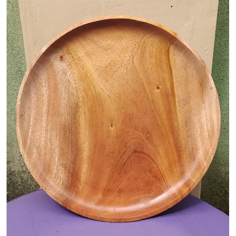 piring bulat/liuk 30cm.kayu mahoni