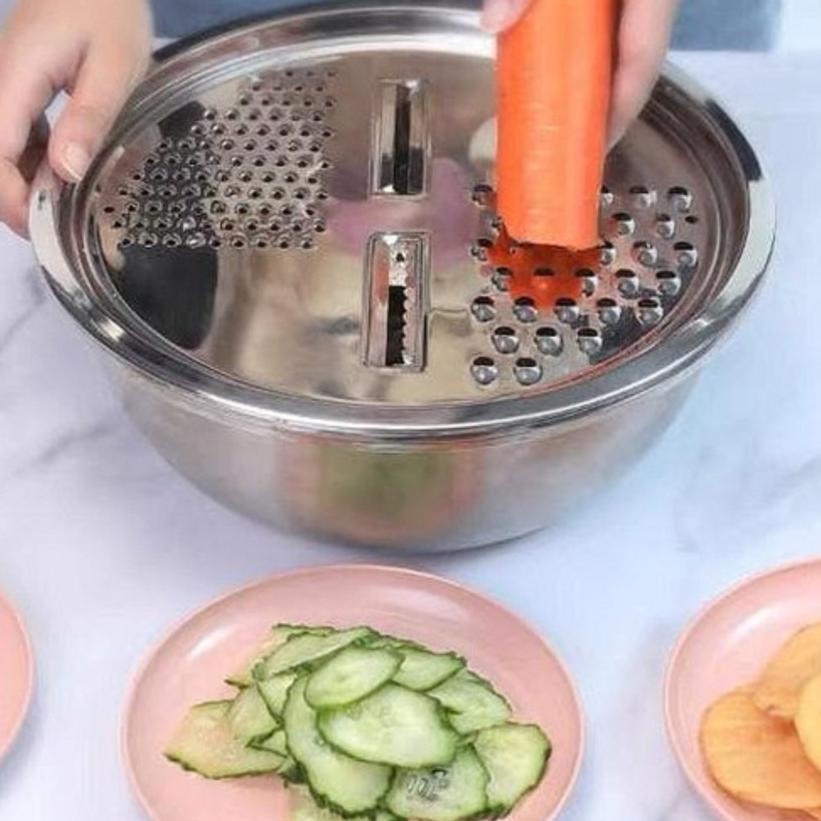 Best Arrival Baskom Parut Stainless Serbaguna - Parutan Baskom 3in1 Stainless Steel