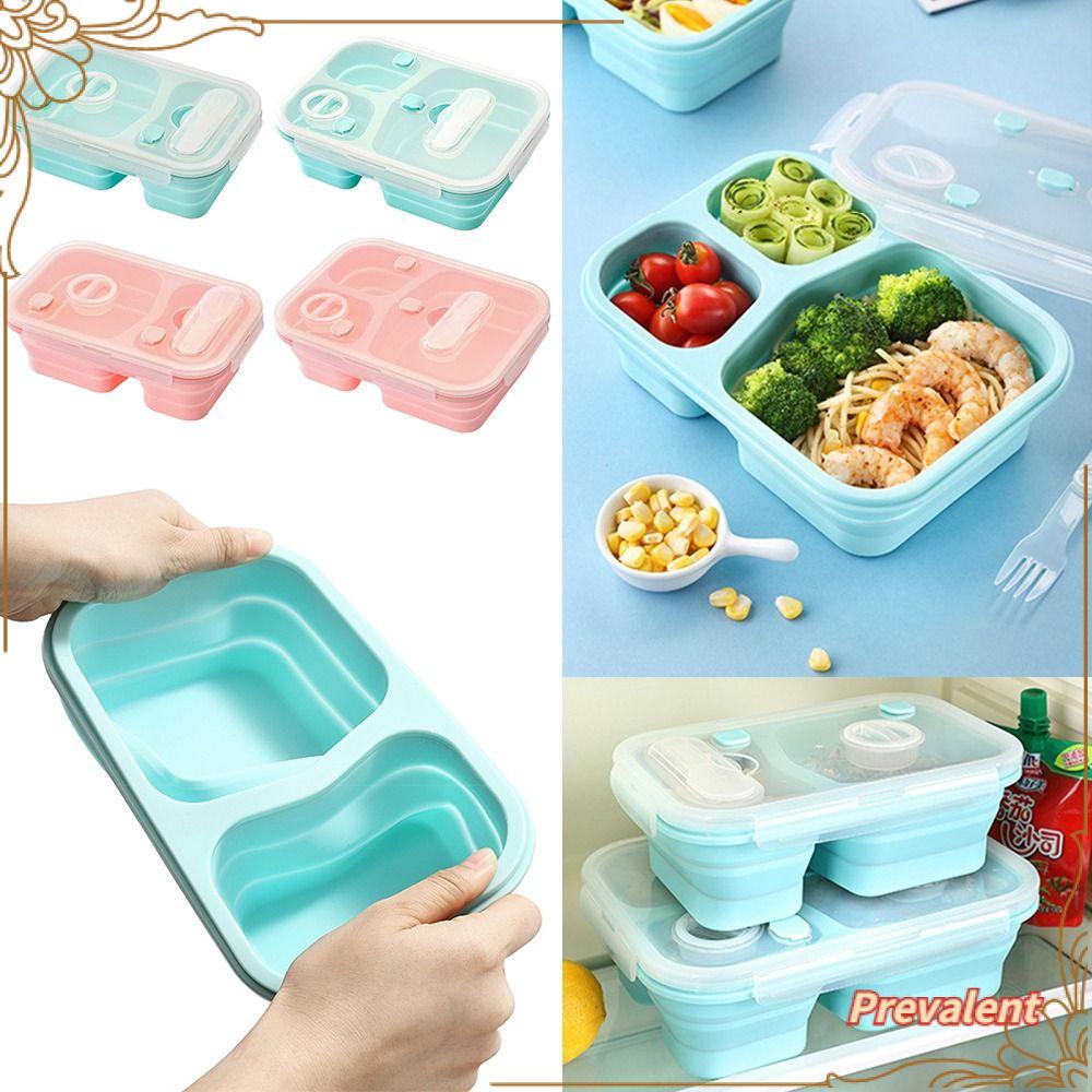 Preva Lunch Box Portable Camping Untuk Pelajar Pekerja Kantor Bisa Dilipat Untuk Anak Dengan Sendok Wadah Makanan