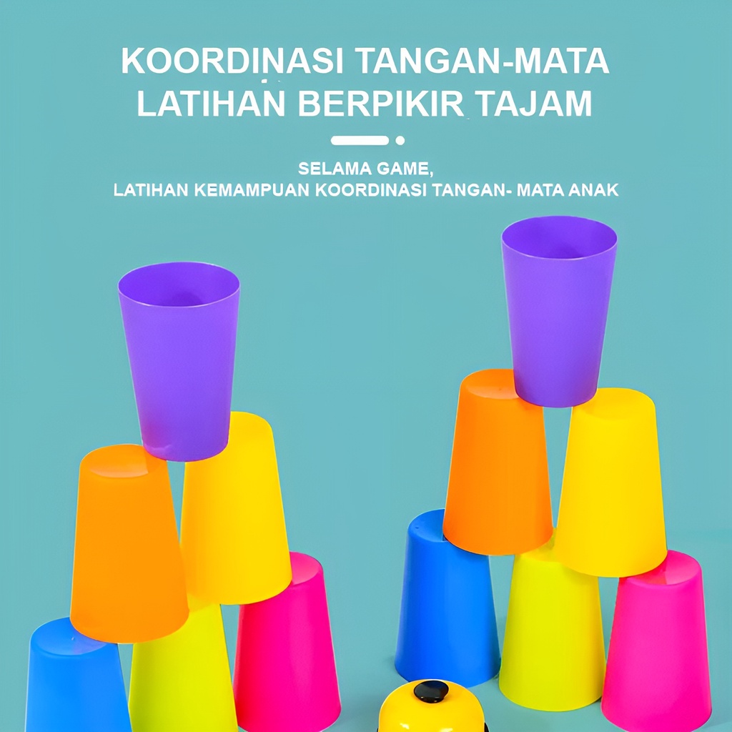 Mainan Edukatif Anak | Mainan Seru Untuk Keluarga Stocked Cup Gelas | Mainan Anak Laki Laki Mainan Edukasi 3-4-5-6 Tahun