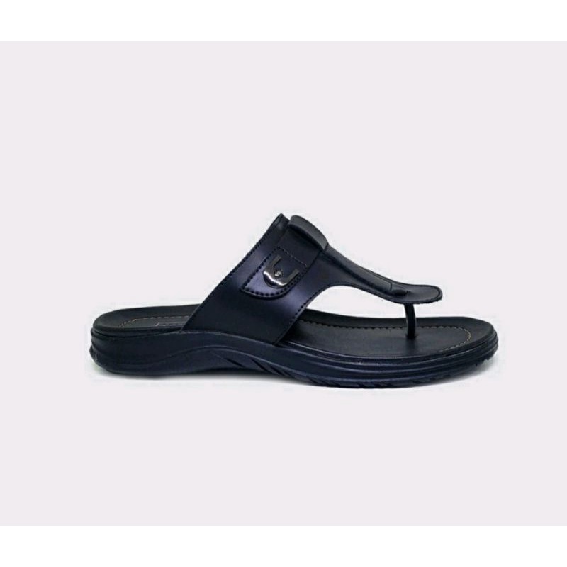 Sandal Jepit Pria Kulit 38-39-40-41-42-43-44 Jepit Bapak2 A1.Black Sendal Distro Empuk Cowok Style