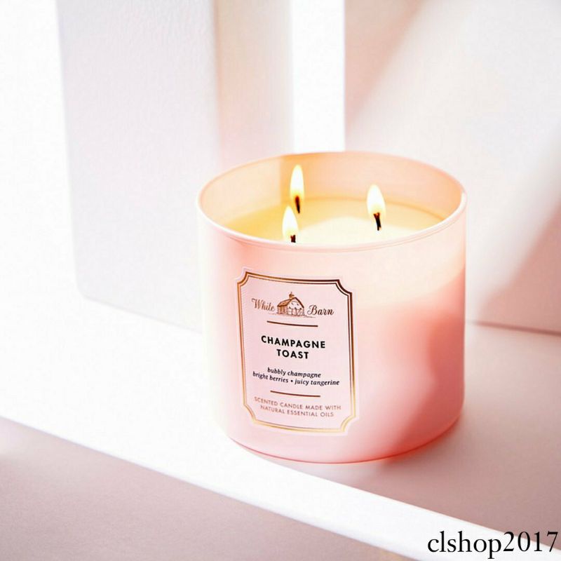 BATH &amp; BODY WORKS BBW CHAMPAGNE TOAST 3-WICK SCENTED CANDLE 411 G