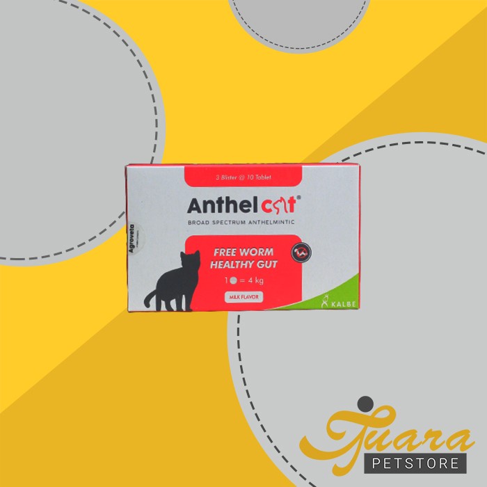 Obat Cacing Kucing Tablet Anthel Cat Non Drontal