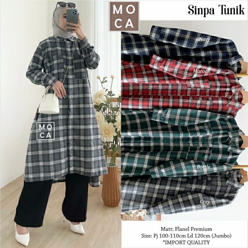 Sinpa Tunik, TUNIK FLANEL CANTIK MODIS FIT XXL LD 110 BAHAN FLANEL PREMIUM TERMURAH OOTD