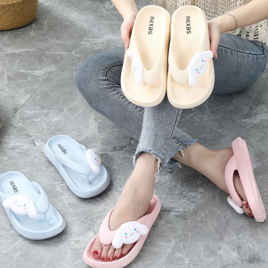 Sandal Jelly Wanita Jepit NELL Dog Import / Sandal Wanita Jelly Tebal Karet