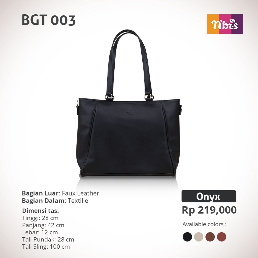 Nibras Bag BGT 03 Bahan Faux Leather mix Textile Tas Nbrs Terbaru Simpel Modern kekinian