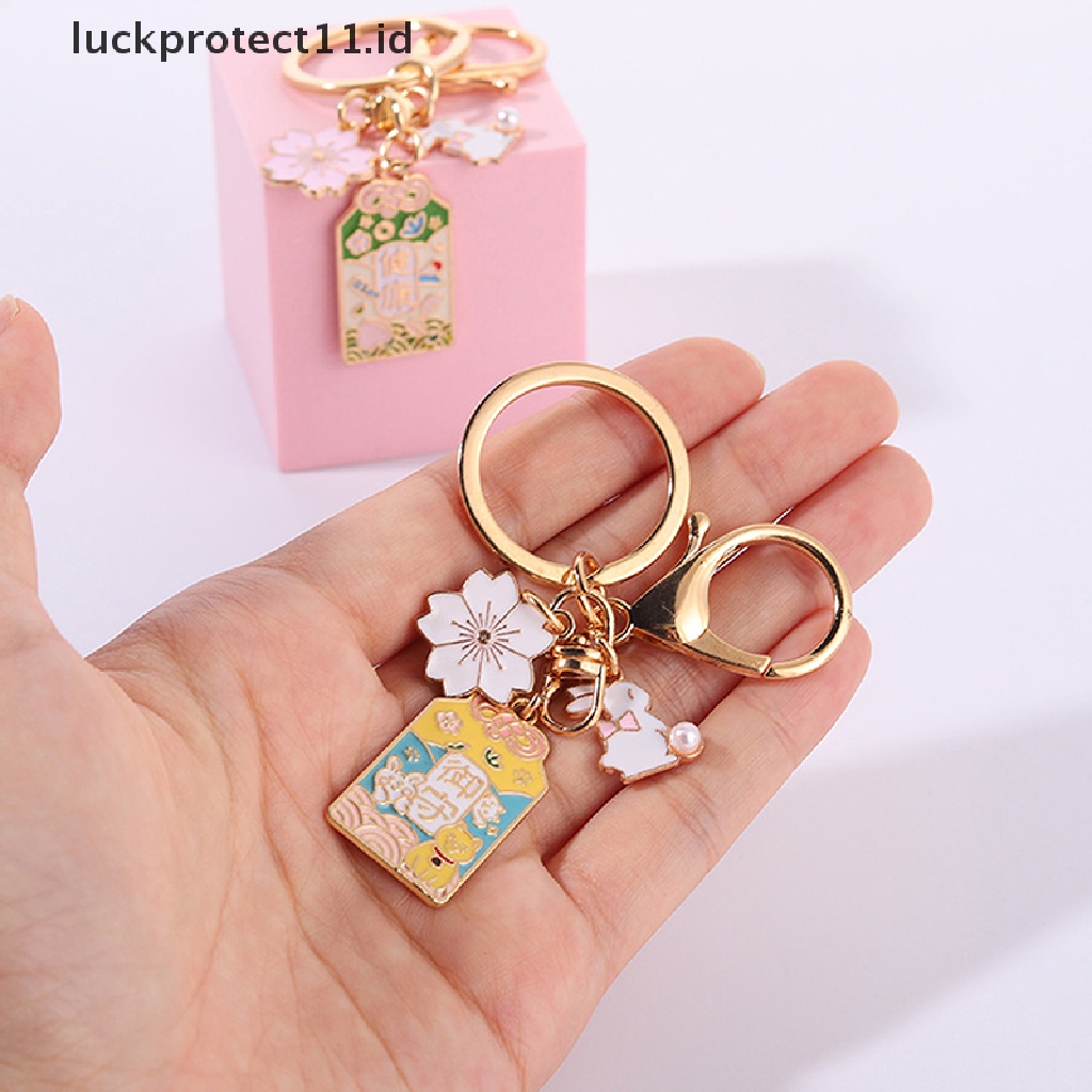 /Fashion Hot// Fashion// Dekorasi Kawaii Llaveros Originales Amulet Lucky Cat Japan Gantungan Kunci Mobil Keyrin.