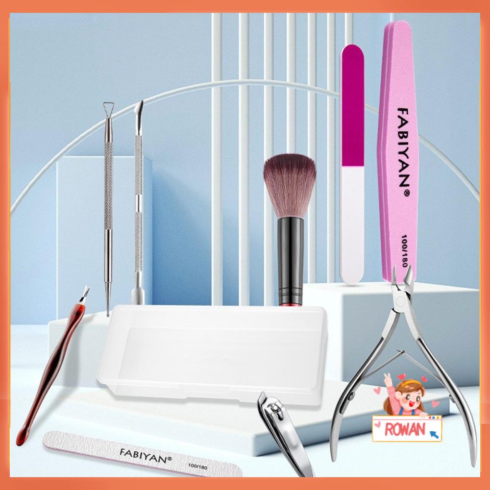 R-flower Manicure Tools Set Aksesoris Kuku Pendorong Kutikula Penghilang Kuku Stainless Steel