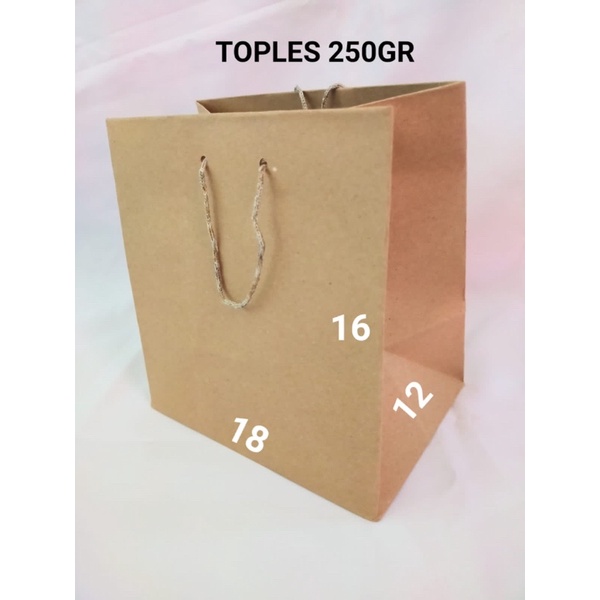 

Paper bag donat polos / Paper bag toples 250gr / Paperbag / Tas kertas / Goodie bag