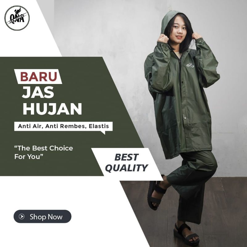 GRACIO JAS HUJAN Setelan Dewasa Pria Wanita Terbaik Karet Elastis Raincoat Original Premium Waterproof Mantel Anti Rembes Red