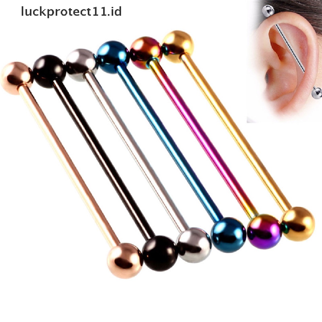 /Fashion Hot// Fashion// Surgical Steel Industrial Bar Scaffold Ear Barbell Ring Wanita Perhiasan Cincin Barbel Telinga Scaffold Bar Industri Baja Bedah Perhiasan Wanita2018 Baja Bedah