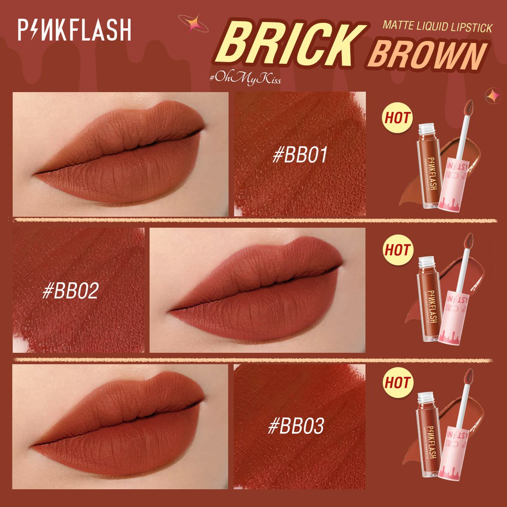 PINKFLASH OhMyKiss OhMyPinkFlash Soft Matte VE Moisturising Longlasting Liquid Lasting Glossy Lipgloss Perawatan Bibir O