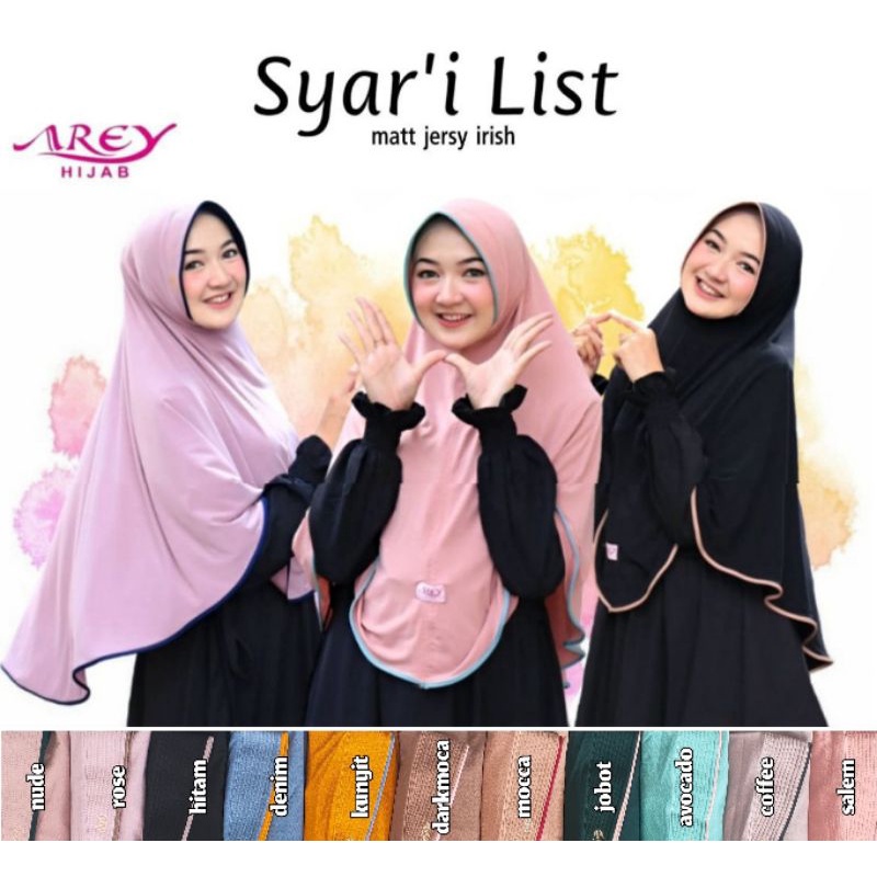 SYARI LIST by AREY HIJAB ORIGINAL || Hijab instan || hijab jumbo || AREY HIJAB ORIGINAL