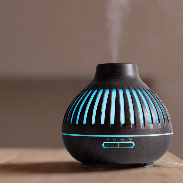 876 H53 - Wooden Humidifier Aroma Diffuser 7 Color LED Light - 400ML