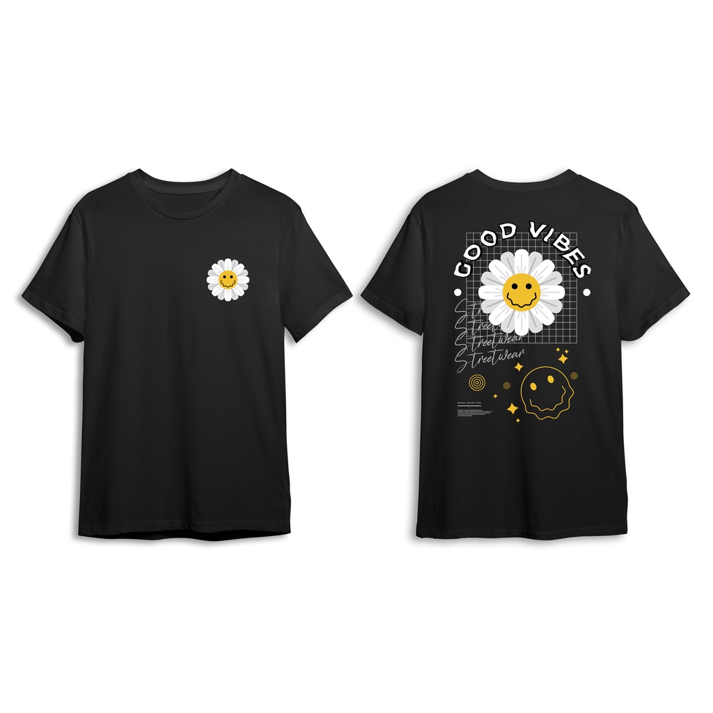 KAOS STREETWEAR AESTHETIC GOOD VIBES BAJU DISTRO PRIA WANITA