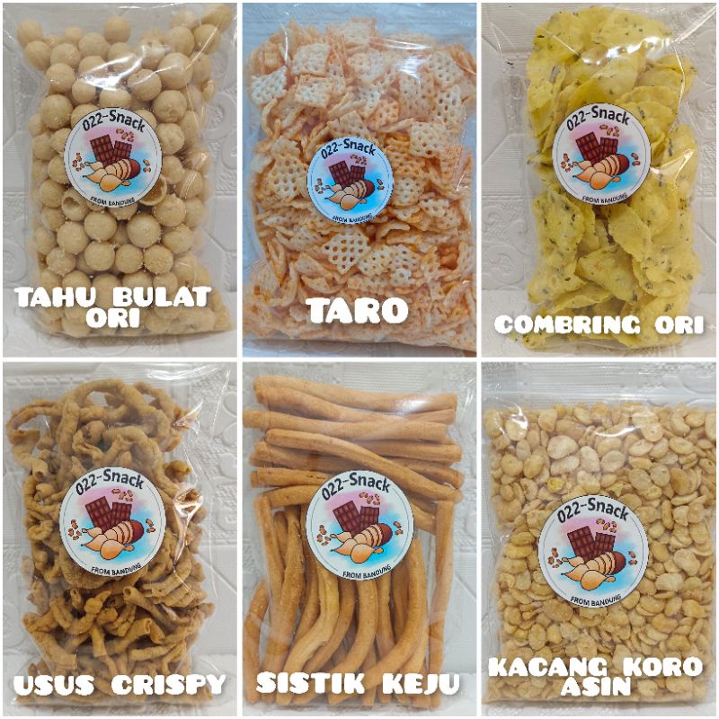 

TERMURAH (Khusus snack asin /ori) snack kiloan khas bandung berat 250-300g / kacang bandung / potato saos / solondok / basreng ori / tahu bulat