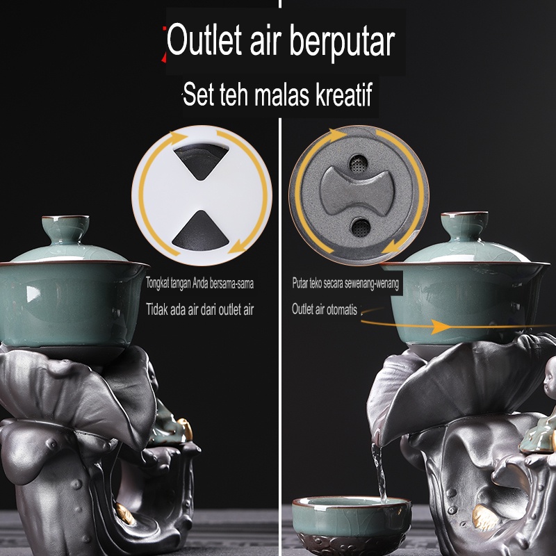 Chinese Teapot Set Premium Teko set Motif Budha Tea Set Ceramic Claypot Unik
