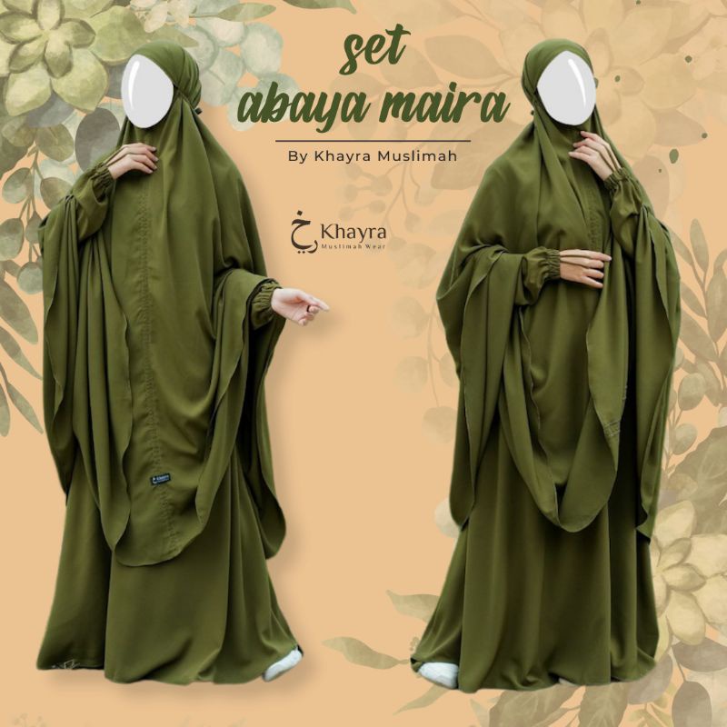 SET ABAYA MAIRA KHIMAR JUMBO BY KHAYRA MUSLIMAH