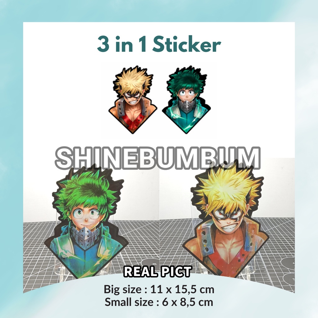 3D Sticker Lenticular Anime Boku no Hero Academia (Tahan air)