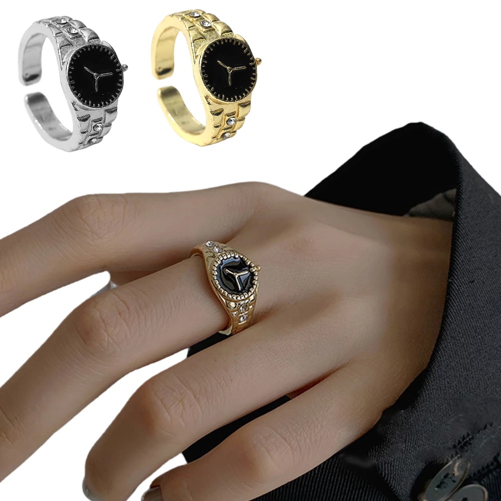 Ladies Cincin Pesta Elegan Fashion Perhiasan Wanita Indah Jam Tangan Berbentuk Jari Cincin Indah Hadiah