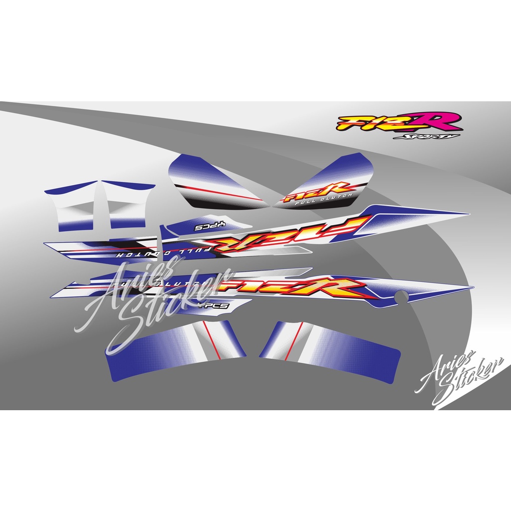 STRIPING STIKER FIZ R FULL CLUTCH 2003 BIRU PUTIH HOLOGRAM