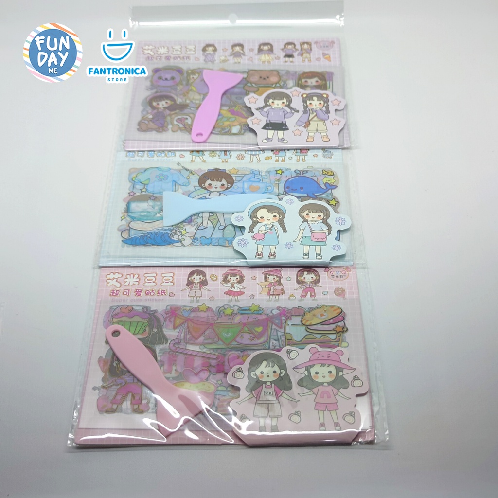 

Super Cute Stiker isi 6 Lembar ada Spatula / Sticker Glitter Scrapbook Waterproof / Sticker Tumbler Tumblr Diary / Sticker Aesthetic Estetik Deco colorful