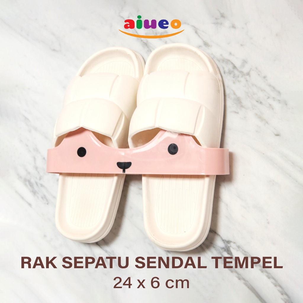 AIUEO | PROMO Rak Sepatu Sendal Tempel Dinding Serbaguna Motif Kucing