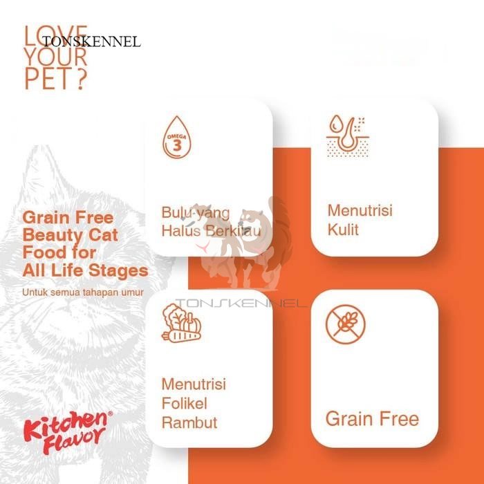 Kitchen Flavor 1,5 kg Grain Free Beauty Cat Food For All Life Stages - 1.5Kg 1.5 Kg Kf