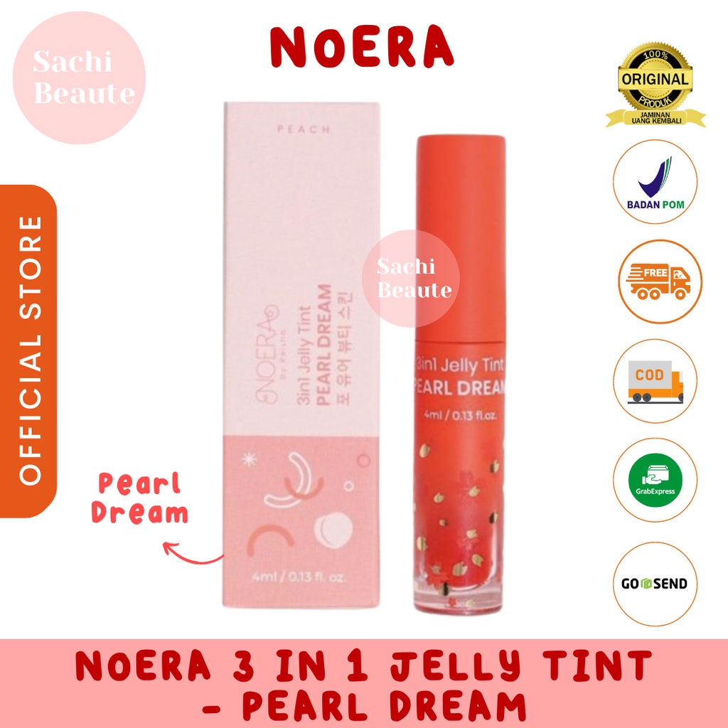 Noera 3 in 1 Jelly Tint Tekstur Ringan Mudah Menyerap - Pearl Dream