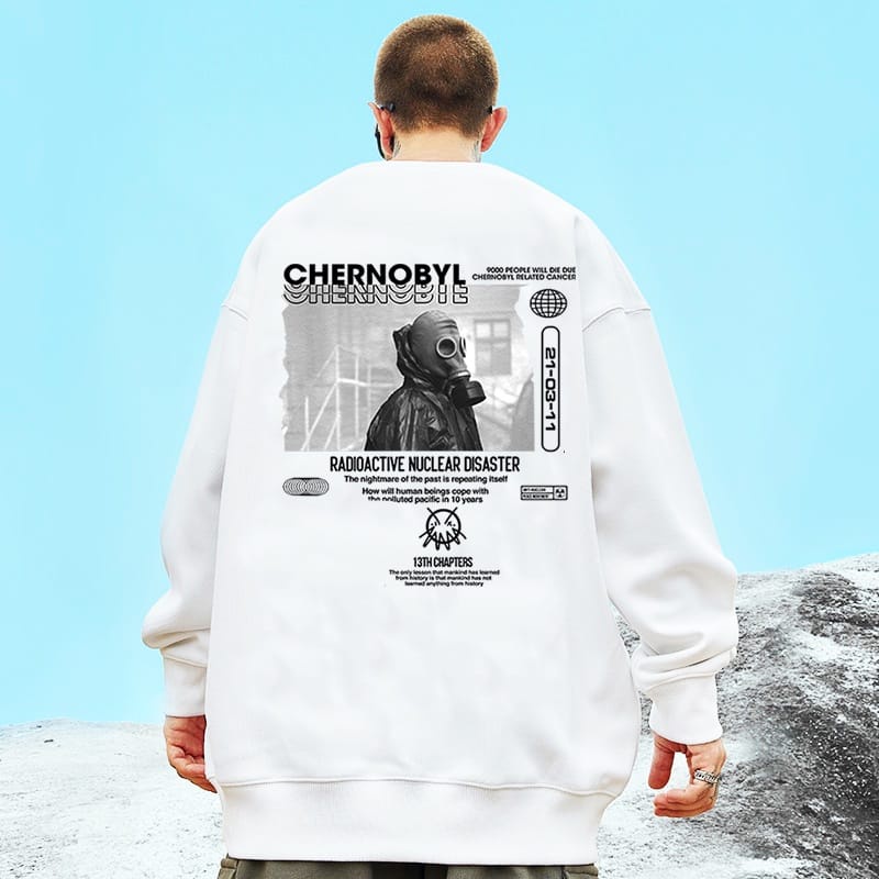 Sweater Basic Crewneck CHERNOBYL Pria Wanita Bahan Fleece Tebal Ukuran S M L XL XXL XXXL