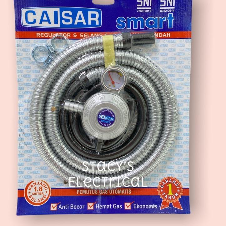 Terbagus.. SELANG PAKET KOMPOR GAS SPIRAL 1,8M DAN REGULATOR CAISAR