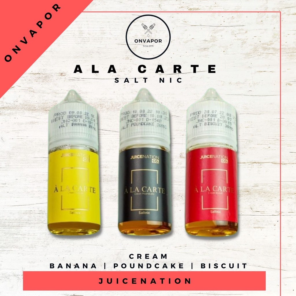 Jual Ala Carte Liquid Salt Nic Hitam, Kuning , Merah Poundcake , Banana