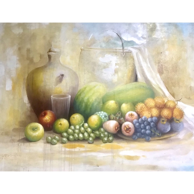 Lukisan Dinding Kanvas Besar Ruang Tamu Aesthetic - Dekorasi Dinding Kamar Rumah - Custom Lukisan Di