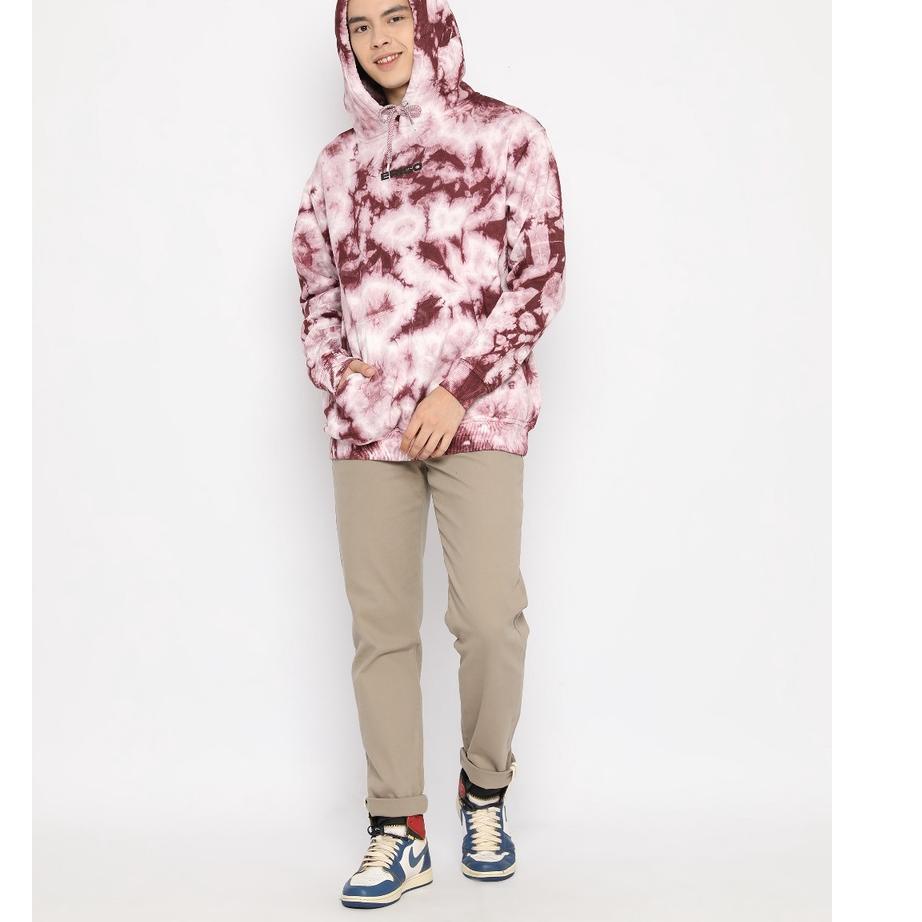 Chekout Erigo Hoodie Tie Dye Lutry Burgundy