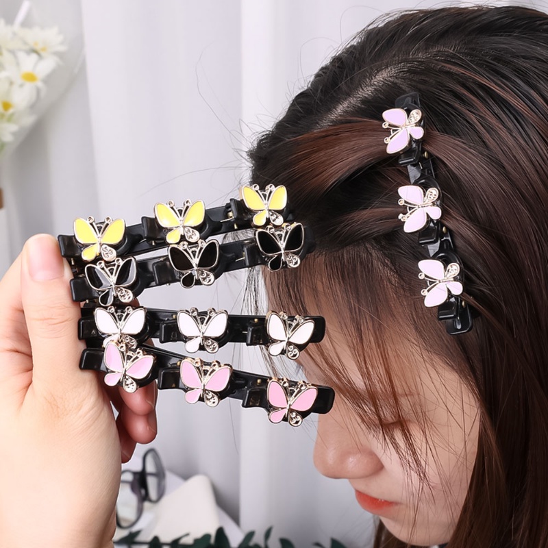 Wanita Korea Fashion Bunga Kupu-Kupu Poni Samping Klip Rambut Gadis Vintage Elegan Duckbill Jepit Rambut Wanita Manis Sederhana Braided Hair Pin Aksesoris Rambut